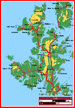   Click here for a large separate map  of the North Mainland tour