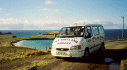   My 'beautiful beast'; with Scousburgh Sands in the background, on the South Mainland. Click to see an up-to-date shot.